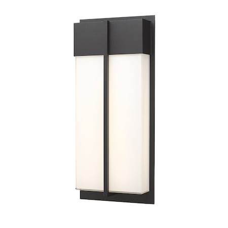 Z-Lite Nyx 2 Light Outdoor Wall Light, 8in. W x 18in. H, Black 5014M-BK-LED